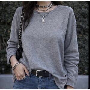 Zara Grey Relaxed Fit Long Sleeve Pullover